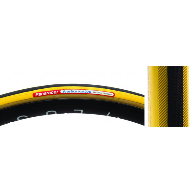 PANARACER - TIRE TUBULAR PAN PRACTICE-DUAL 700x22.5BK/YL/YSK 42mm REMOVABLE VALVE FOLD