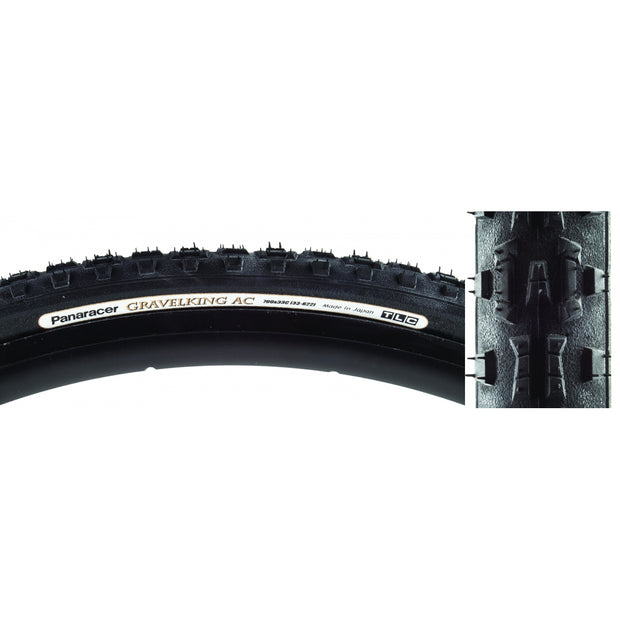 PANARACER - TIRE PAN GRAVELKING AC KNOBBY 700x33 FOLD TBLS BK/BK