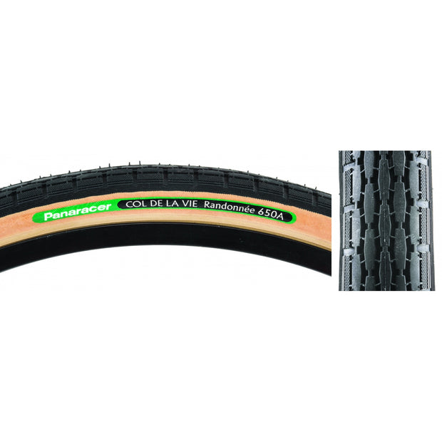 PANARACER - TIRE PAN RANDONNEE 26x1-3/8 650A WIRE BK/YSK